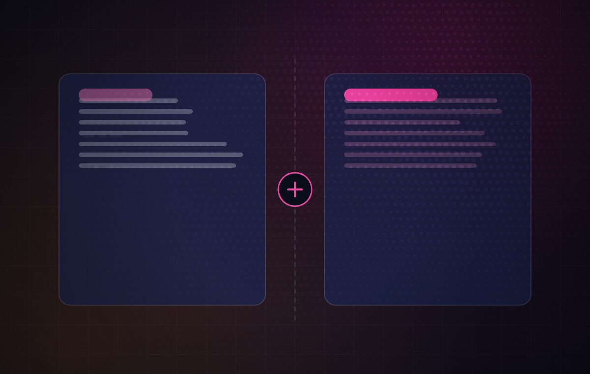 Diagram: two options set side by side and weighed against each other