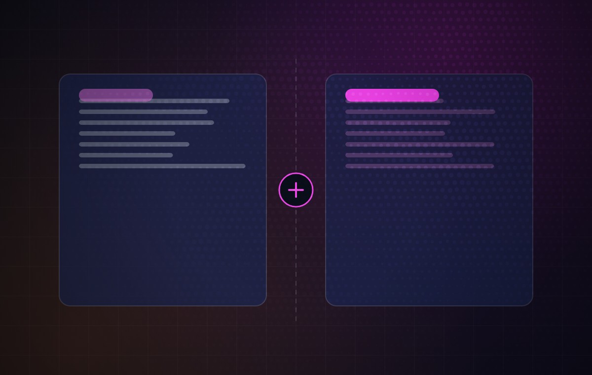 Diagram: two options set side by side and weighed against each other