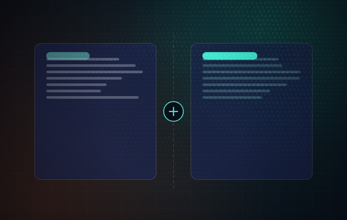 Diagram: two options set side by side and weighed against each other