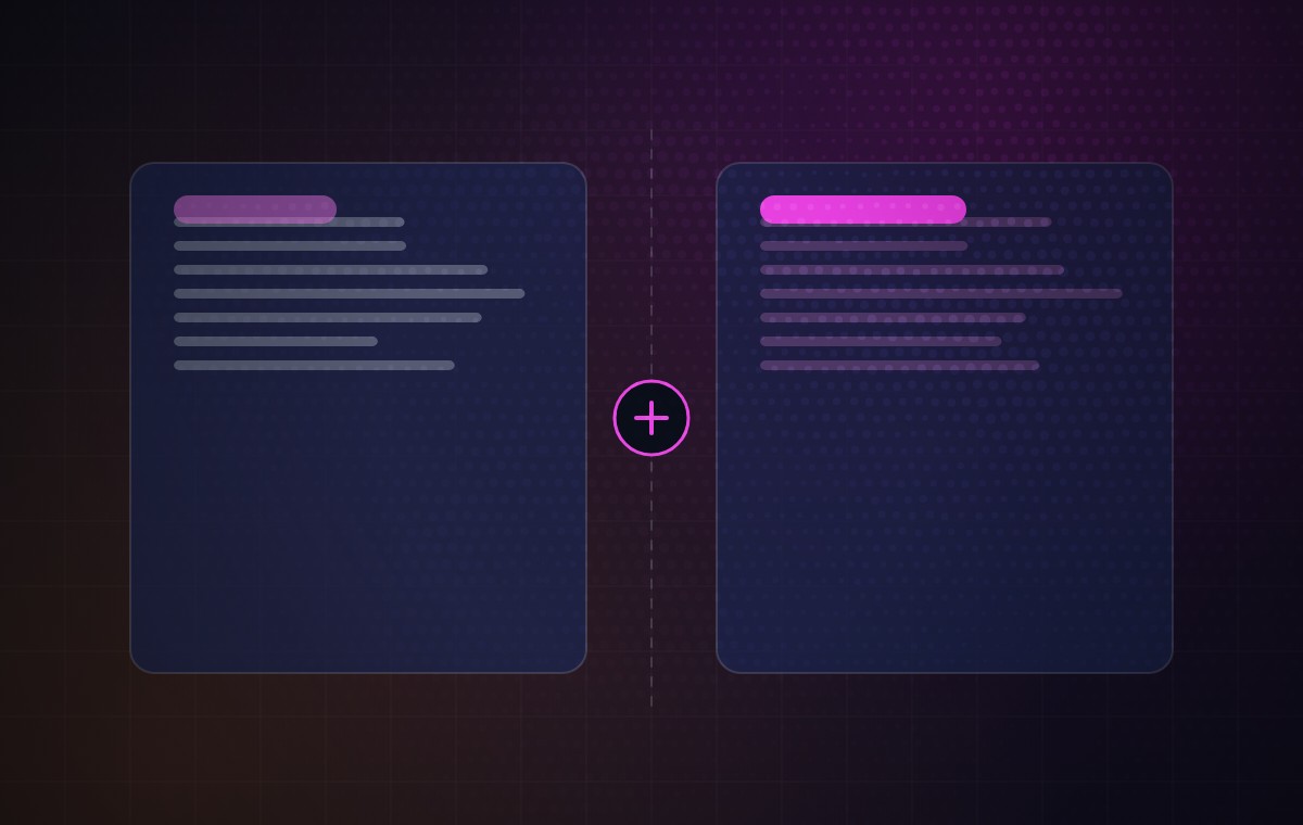 Diagram: two options set side by side and weighed against each other