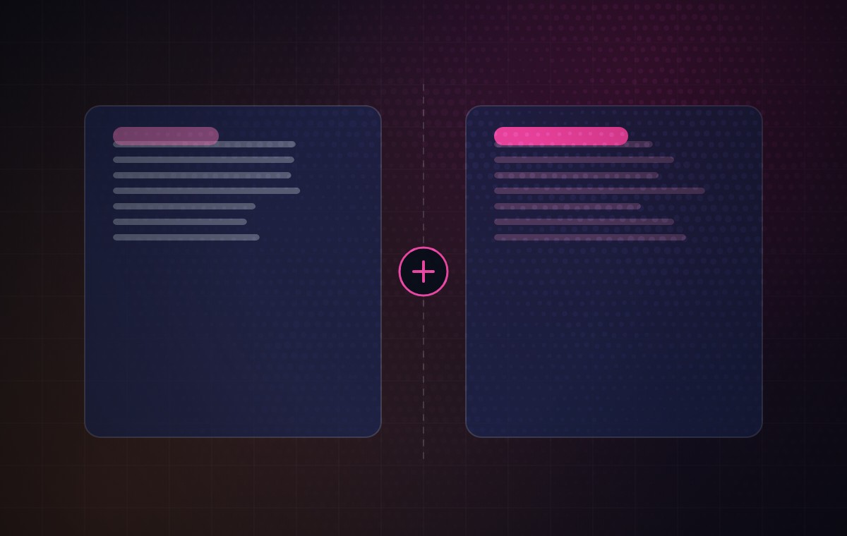 Diagram: two options set side by side and weighed against each other