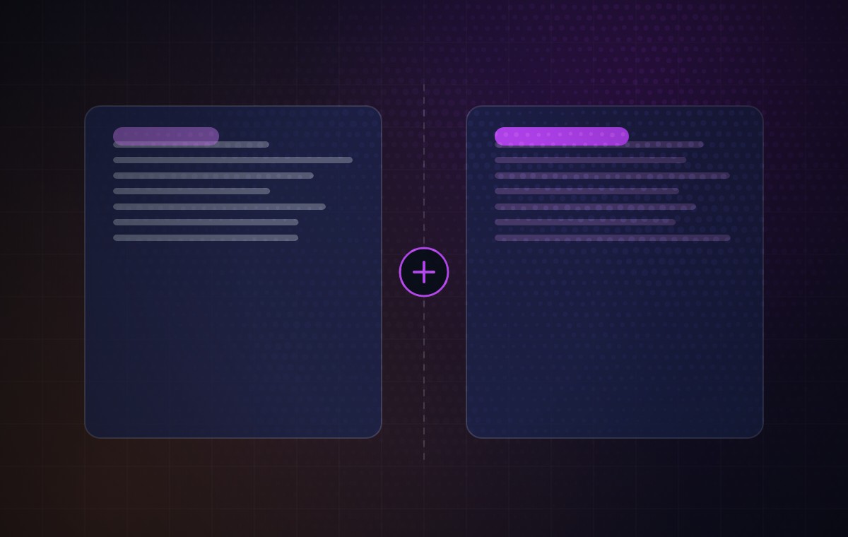 Diagram: two options set side by side and weighed against each other