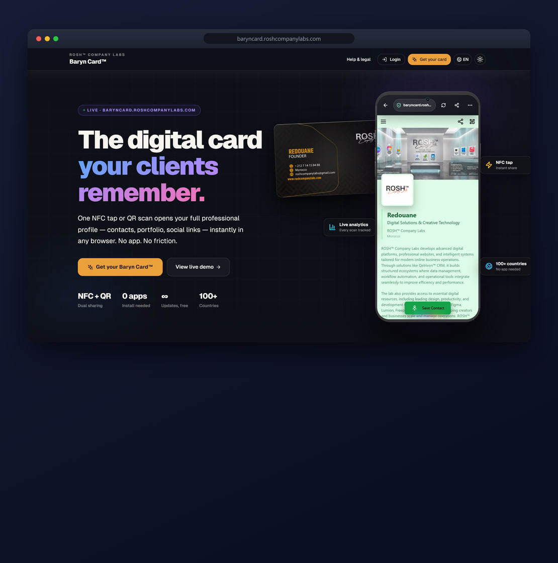 Baryn Card™ NFC Smart Business Card