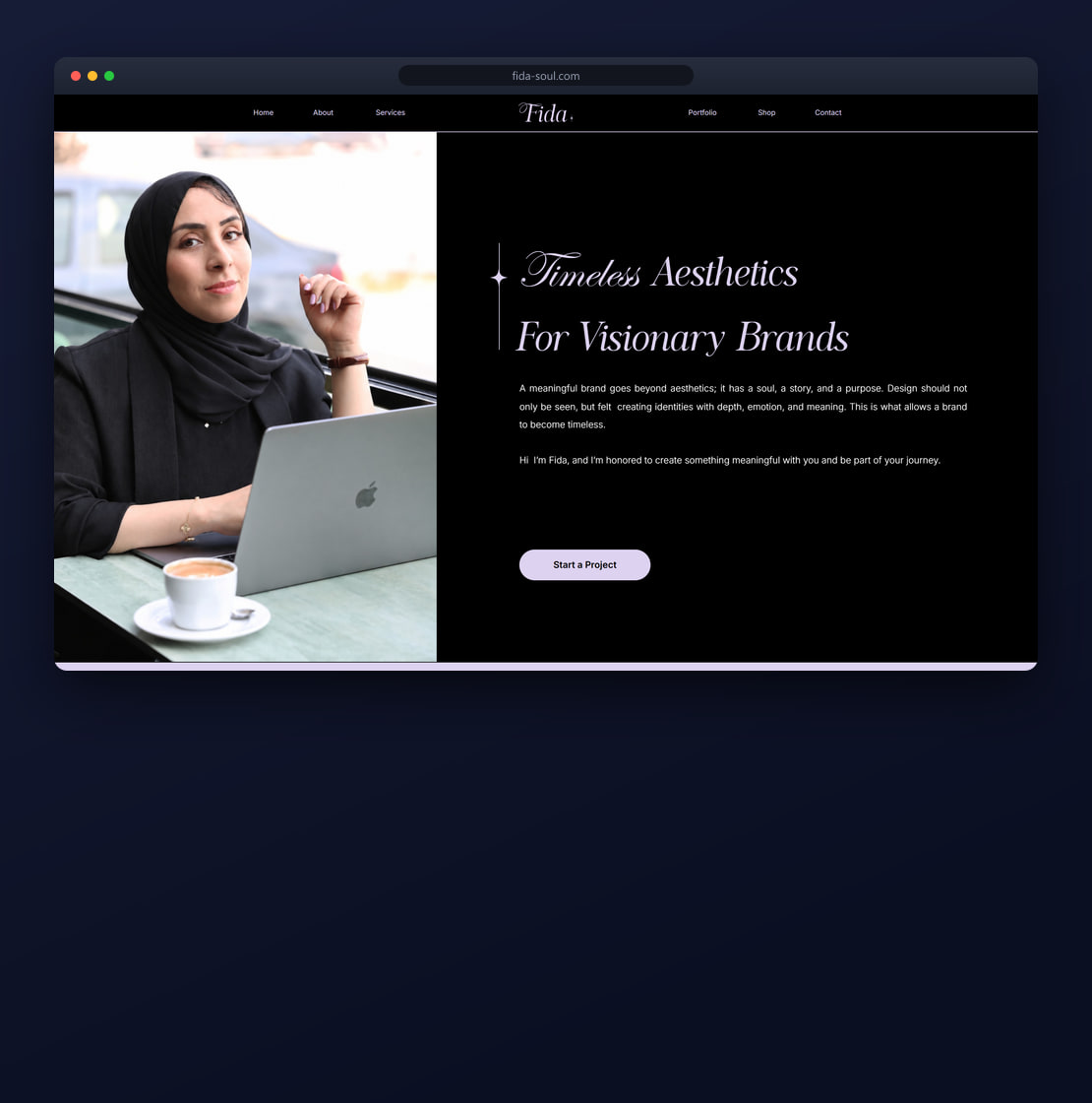موقع استوديو الهوية البصرية والرسم التوضيحي Fida من إنجاز ROSH™ Company Labs